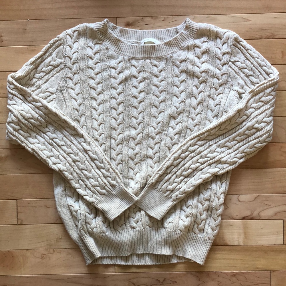 H&M cable knit lightweight sweater 🤍🤎cream off white EUC LIKE NEW very soft